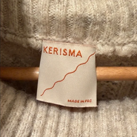 Oatmeal sleeveless knit turtleneck sweater - Picture 2 of 2